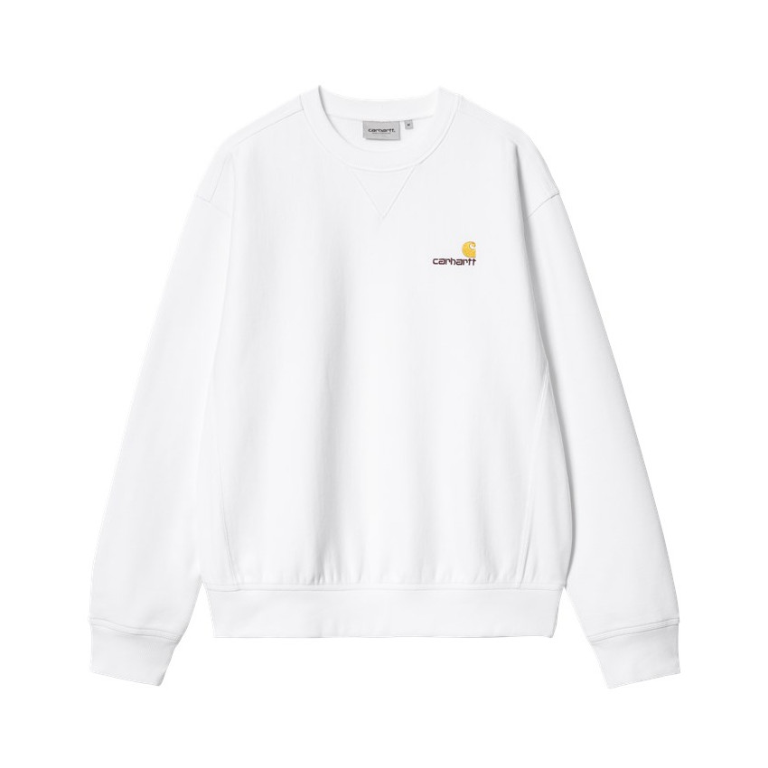 Sweat Homme Carhartt Wip AMERICAN SCRIPT Blanc Cloane Vannes I025475 02