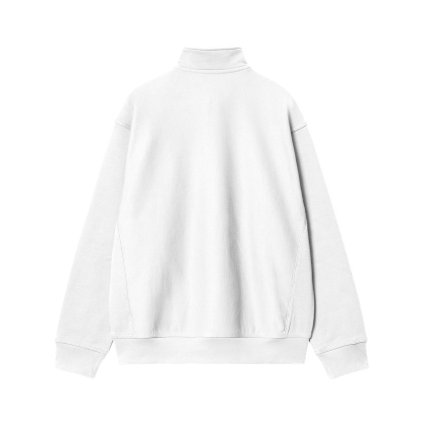 Sweat Demi-Zip Homme Carhartt Wip AMERICAN SCRIPT Blanc Cloane Vannes I027014 02