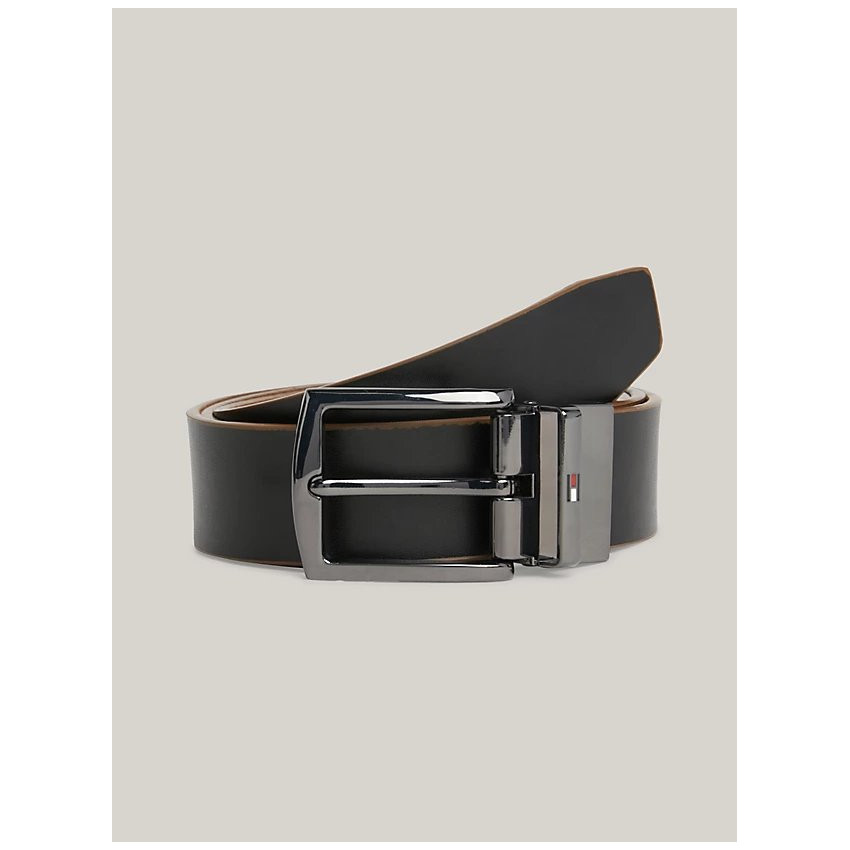 Ceinture en Cuir Tommy Hilfiger Réversible Homme DENTON Noir/Cognac Cloane Vannes