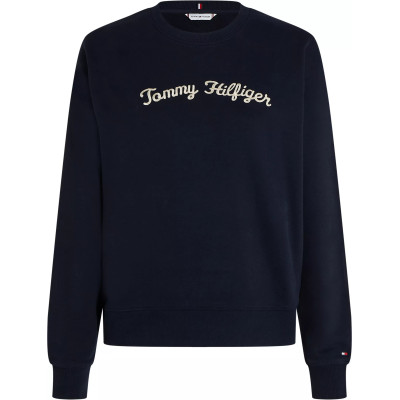 Sweat Femme Tommy Hilfiger REG SCRIPT Bleu Marine Cloane Vannes WW0WW42615