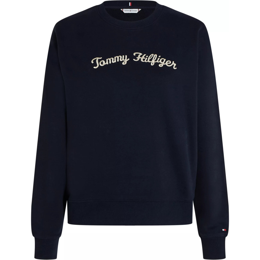 Sweat Femme Tommy Hilfiger REG SCRIPT Bleu Marine Cloane Vannes WW0WW42615