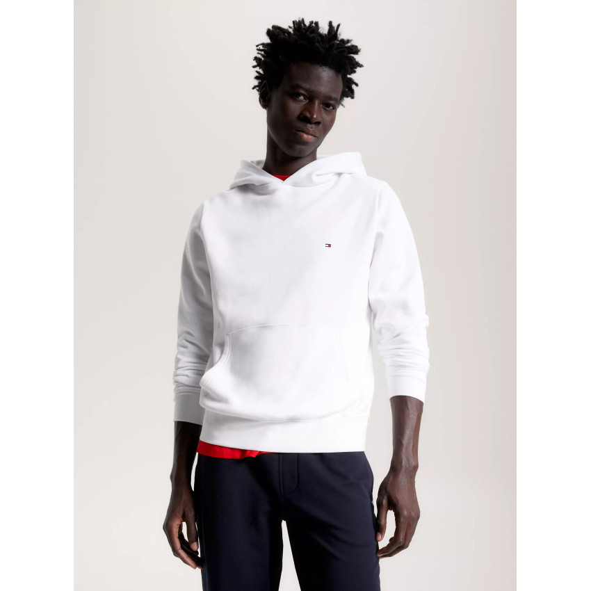 Sweat à Capuche Tommy Hilfiger Homme FLAG LOGO Blanc Cloane Vannes MW0MW34266 YBR