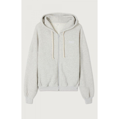 Sweat à Capuche Zippé American Vintage Femme KODYTOWN Gris Cloane Vannes KOD03E