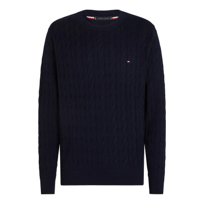 Pull Homme TOMMY HILFIGER CLASSIC CABLE Bleu Marine Cloane Vannes MW0MW33132