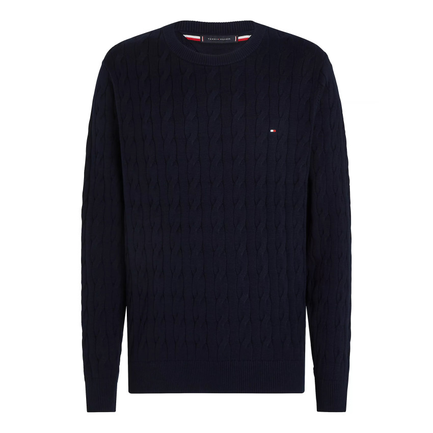 Pull Homme TOMMY HILFIGER CLASSIC CABLE Bleu Marine Cloane Vannes MW0MW33132