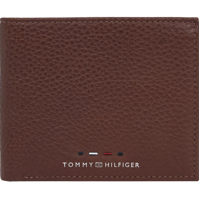 Portfeuille en Cuir Homme TOMMY HILFIGER PREMIUM CC & COIN Cognac Cloane Vannes AM0AM12762 GB8