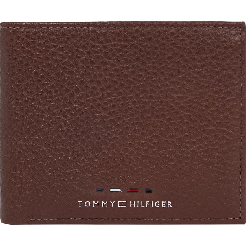 Portfeuille en Cuir Homme TOMMY HILFIGER PREMIUM CC & COIN Cognac Cloane Vannes AM0AM12762 GB8