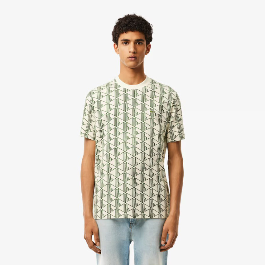 T-Shirt Homme Lacoste MONOGRAMME Ecru Cloane Vannes