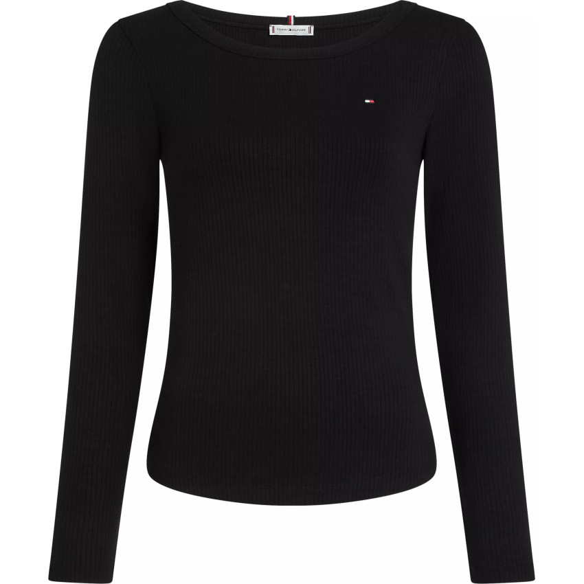 Haut Femme Tommy Hilfiger SLIM Noir Cloane Vannes WW0WW38869