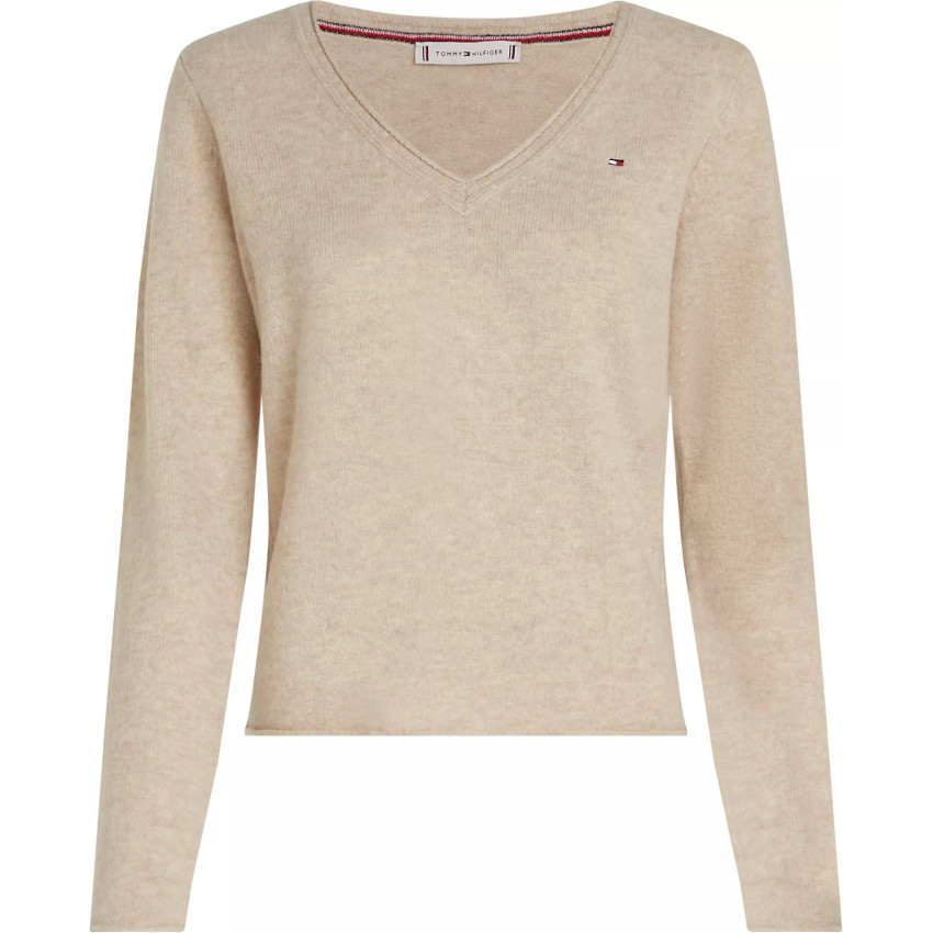 Pull Femme Tommy Hilfiger SOFT WOOL Beige Cloane Vannes WW0WW43505