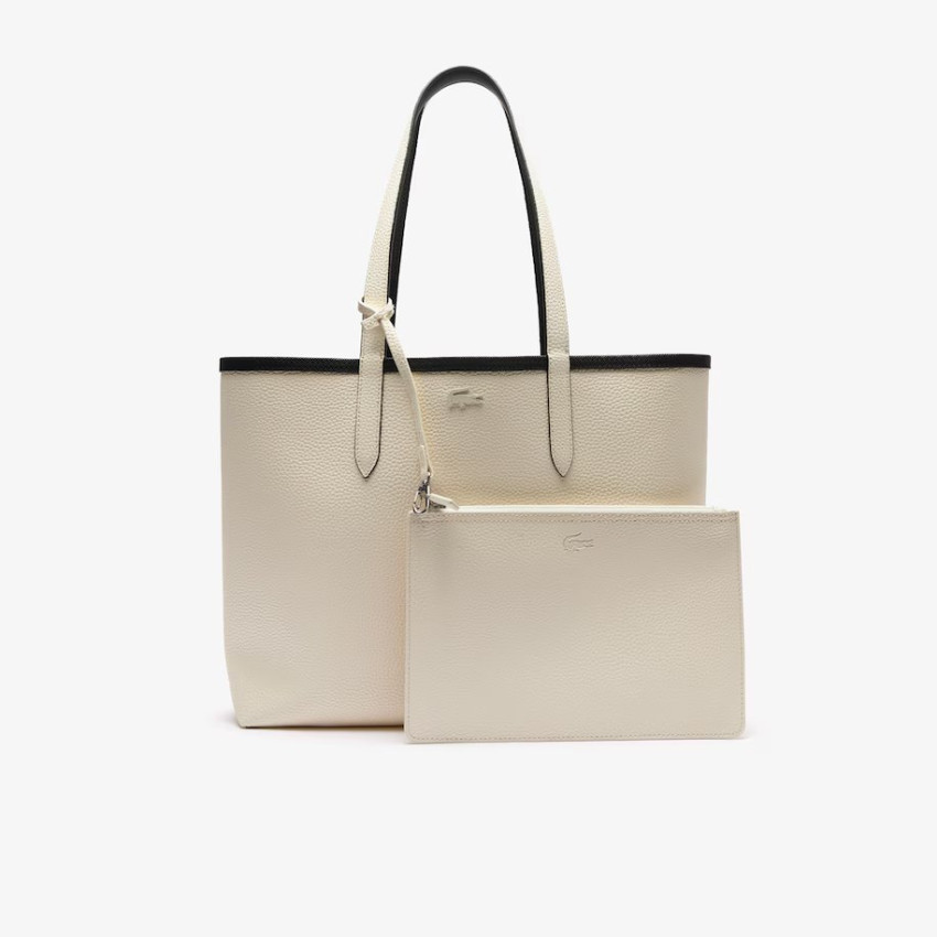 Sac Femme à Main Réversible Lacoste ANNA Noir et Beige Cloane Vannes NF2142AA M66