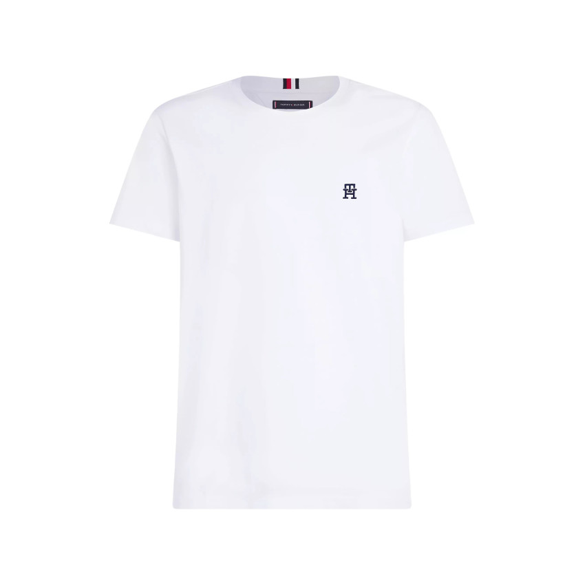 T-Shirt Homme TOMMY HILFIGER MONOGRAMME Blanc Cloane Vannes MW0MW33987 YBR