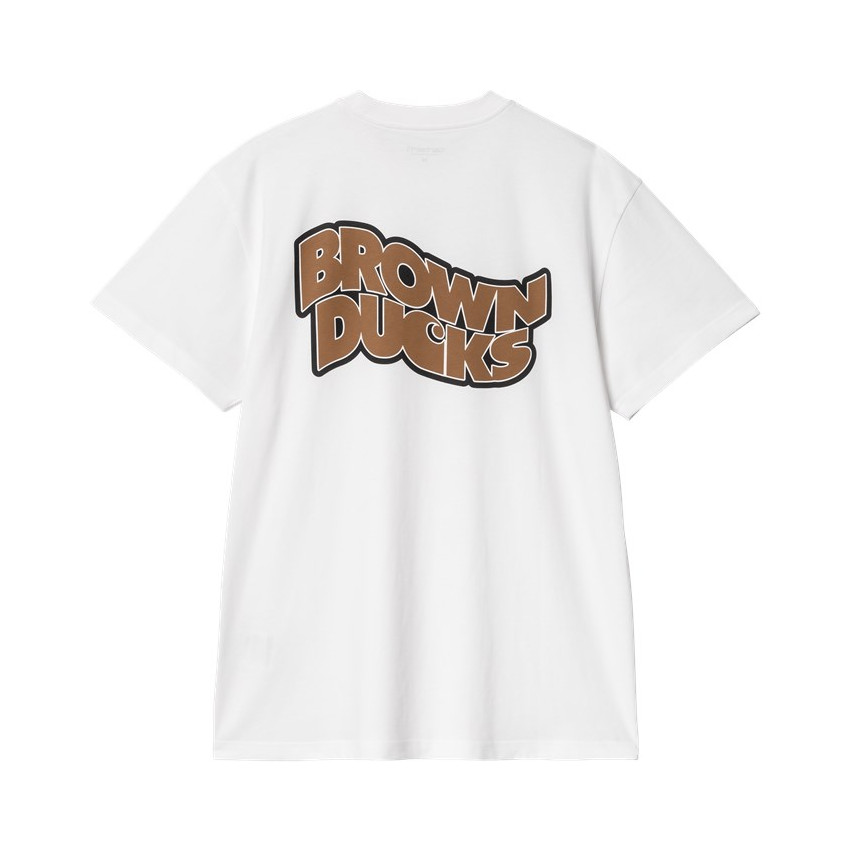 T-Shirt Homme Carhartt Wip BROWN DUCKS Blanc Cloane Vannes I033980 02