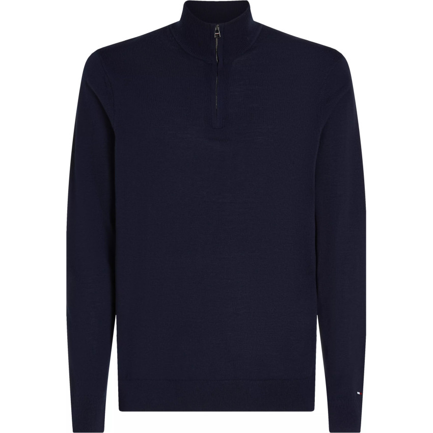 Sweat Demi Zip Homme Tommy Hilfiger FINE GAUGE Bleu Marine Cloane Vannes