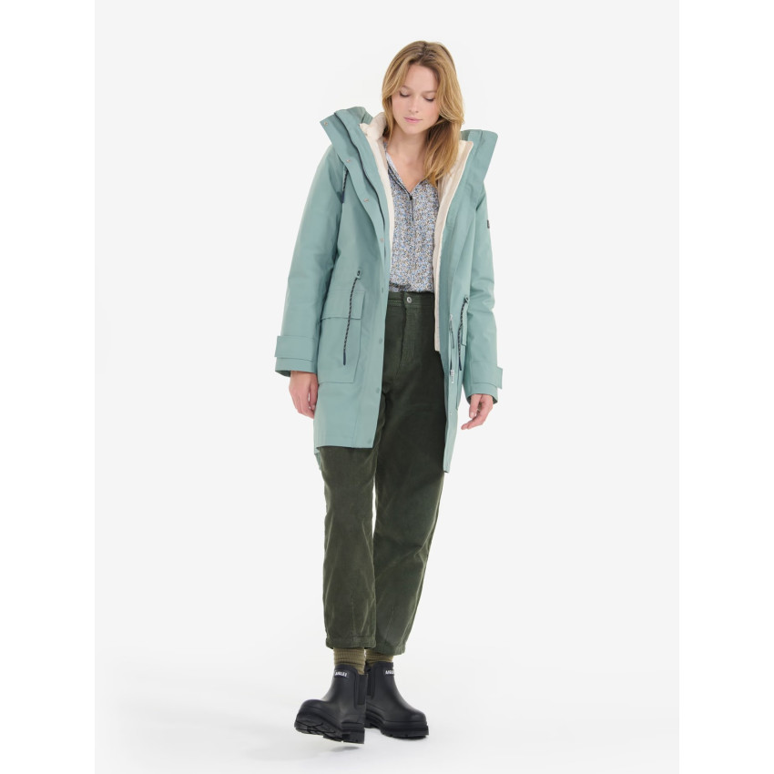 Parka Femme Aigle Fishtail GORE-TEX Celadon Cloane Vannes AIW24WOUT008