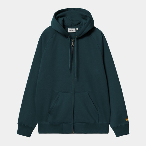 Sweat Zippé Homme HOODED CHASE Bleu