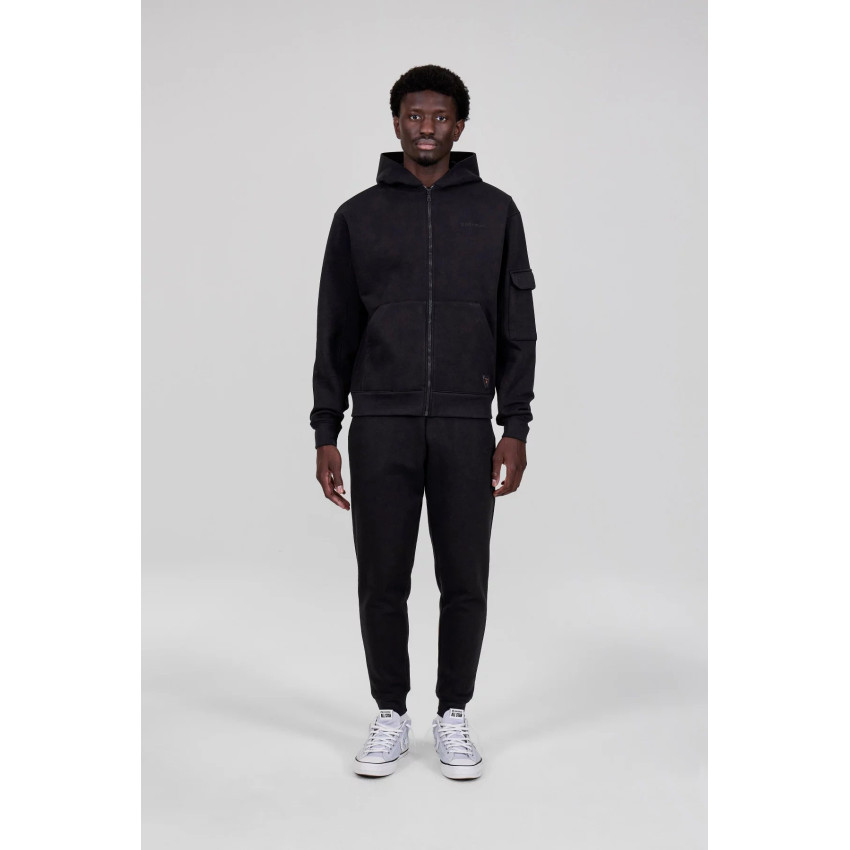 Sweat à Capuche Zippé Gertrude Homme BOB Noir Cloane Vannes