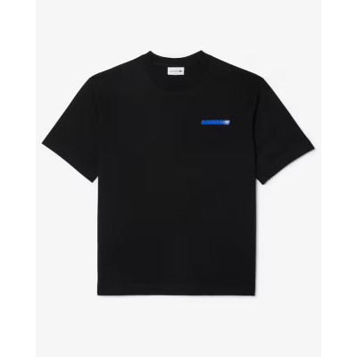 Tee shirt lacoste noir homme online