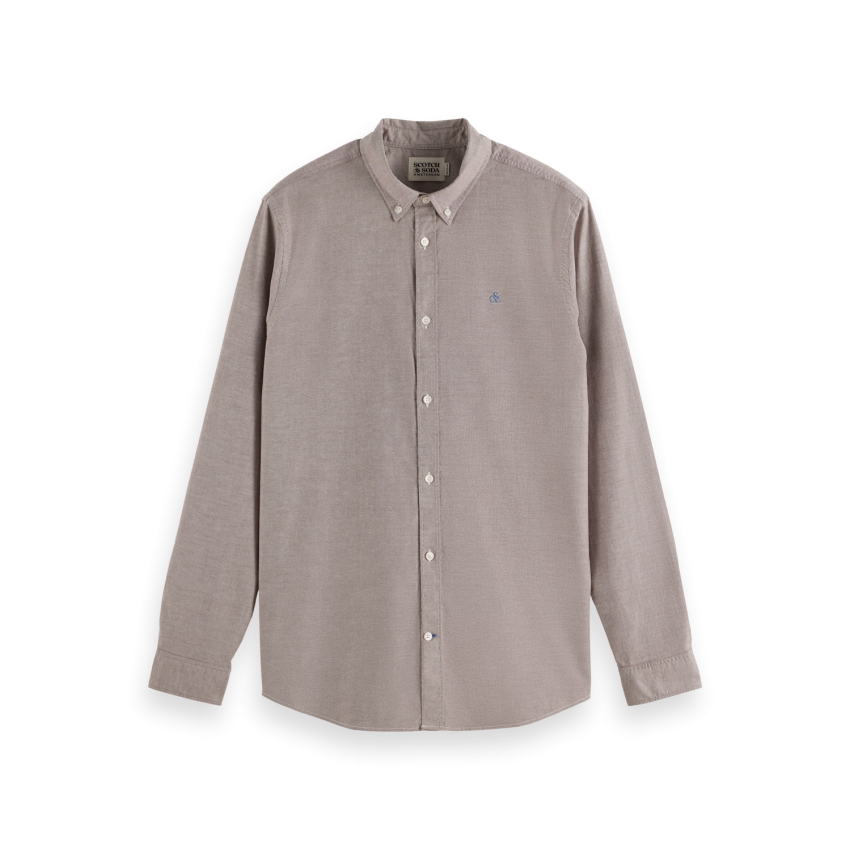 Chemise Homme Scotch & Soda ESSENTIAL OXFORD Gris Cloane Vannes