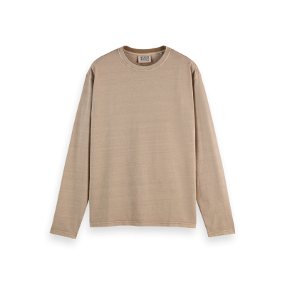 T-Shirt Manches Longues Scotch & Soda Homme CROSSES PROGRAM Beige Foncé Cloane Vannes