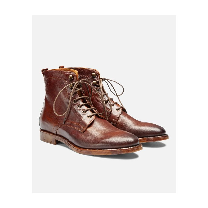 Bottines en Cuir Kost Homme MILITANT 67 Cognac Cloane Vannes