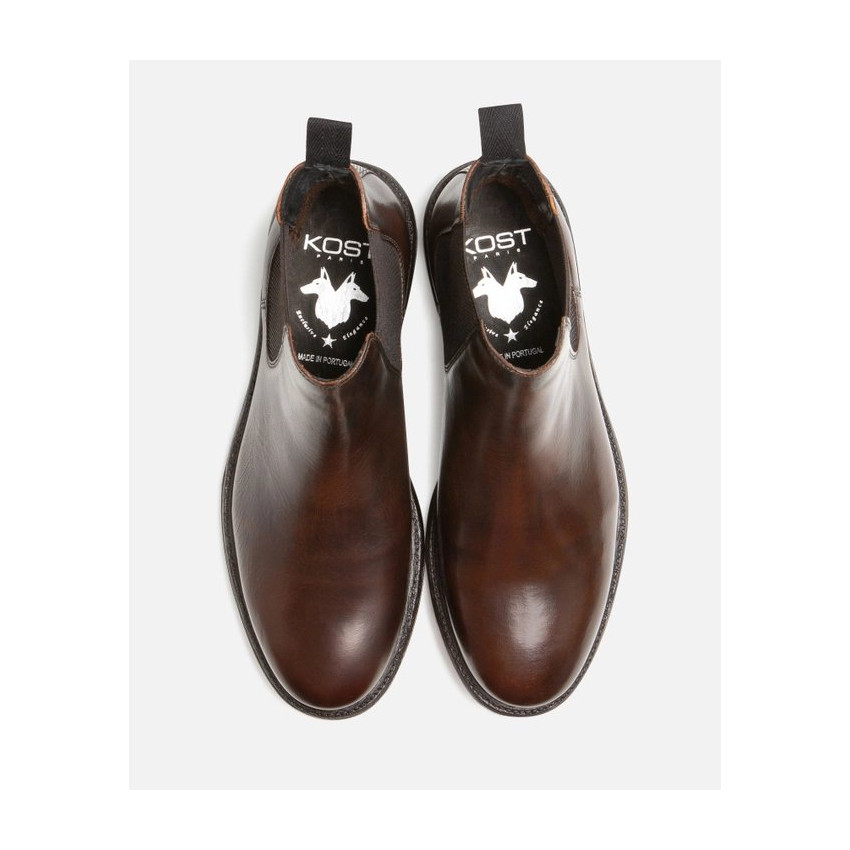 Bottines en Cuir Chelsea Kost Homme HOUDINI FO Cognac Cloane Vannes