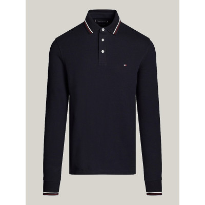 Polo Manches Longues Tommy HIlfiger Homme TIPPED Bleu Marine Cloane Vannes MW0MW33191 DW5