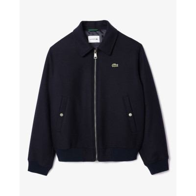 LACOSTE Blouson en Laine Homme AVIATEUR Bleu Marine E Shop CLOANE