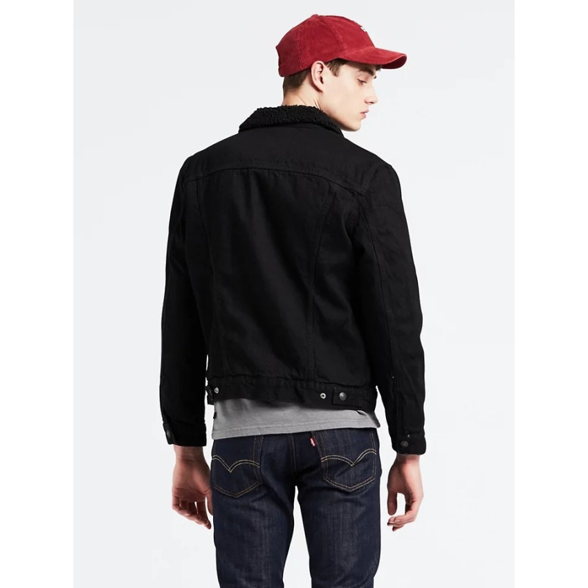 Veste en jeans LEVIS sherpa trucker noir référence 16365 0100, Boutique en ligne CLOANE 