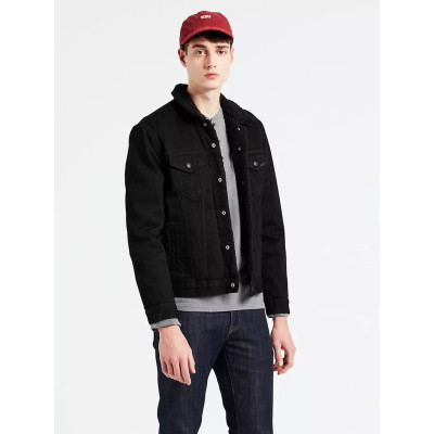 Veste en jeans LEVIS sherpa trucker noir référence 16365 0100, Boutique en ligne CLOANE 